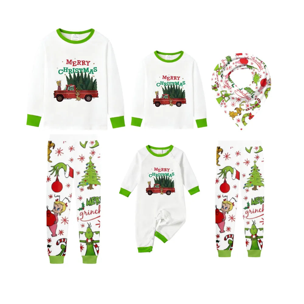 Holiday Family Christmas Pajamas Set With Colorful Christmas Pattern Print