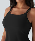 SoftlyZeroTM Plush Double Straps 2-Piece Pockets Slip Dance Active Dress D/DD/DDD/F Cups