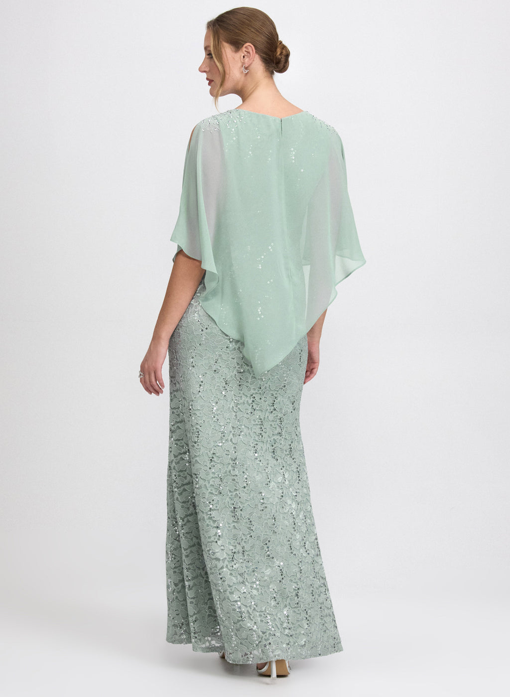 Lace Capelet Overlay Dress