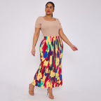 Abstract Tie-dye Vintage Women Skirt Plus Size