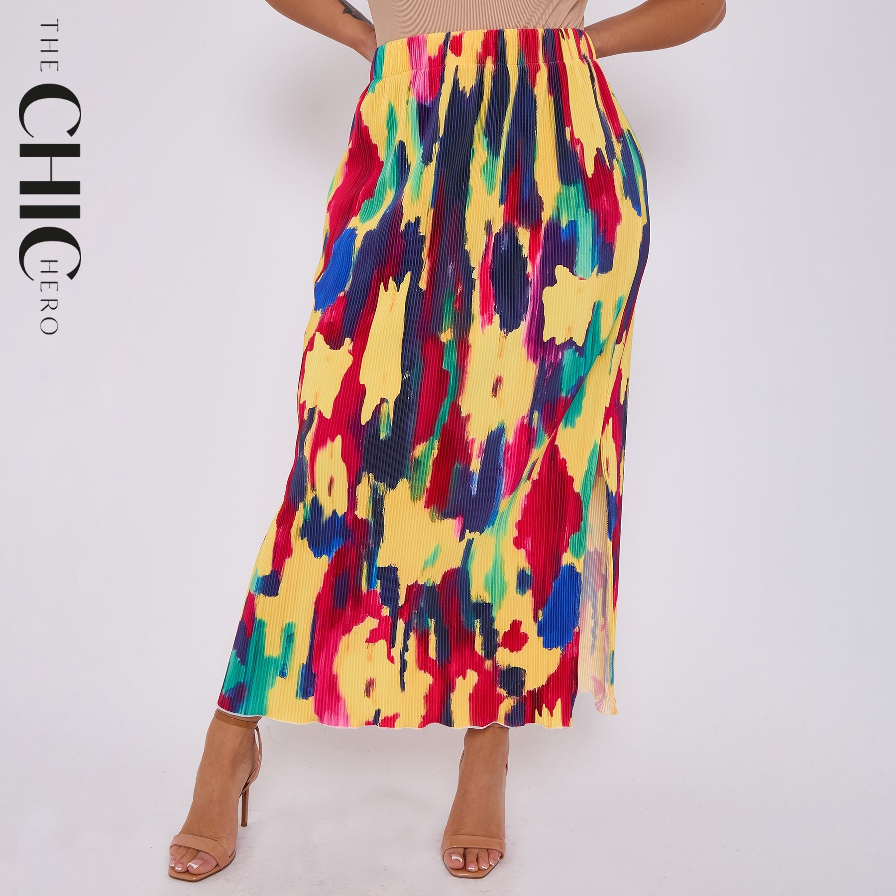 Abstract Tie-dye Vintage Women Skirt Plus Size