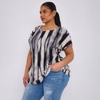 Monochrome Ripple Crew Neck Short Sleeve Shirt