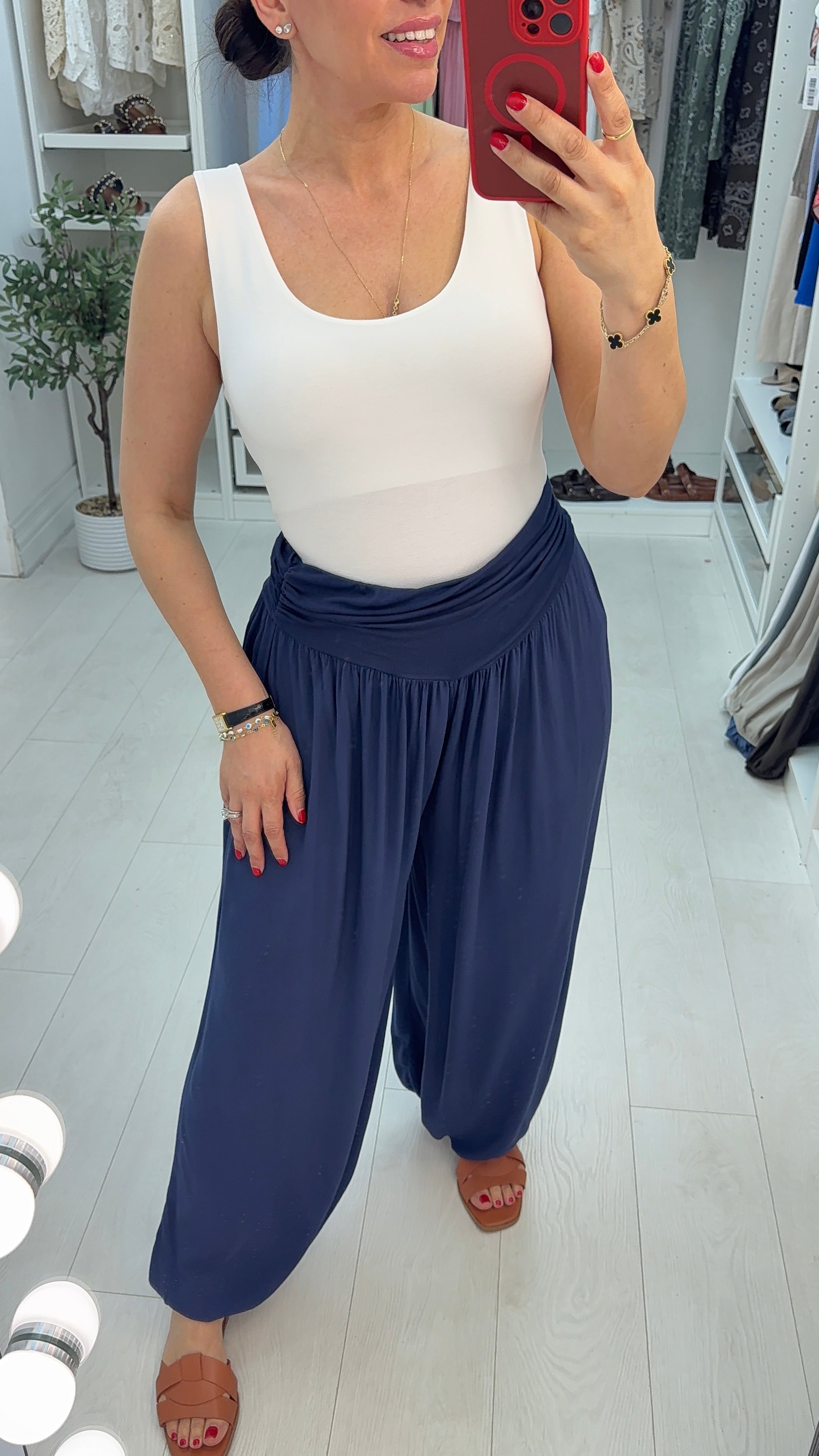 Prinnie Plain Loose Fit Cuffed Harem Trousers