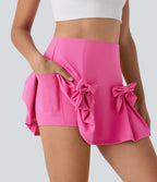 SoftlyZeroTM QuickDry High Waisted Tummy Control Removable Bow Casual Skirt with Built-in Shapewear Shorts