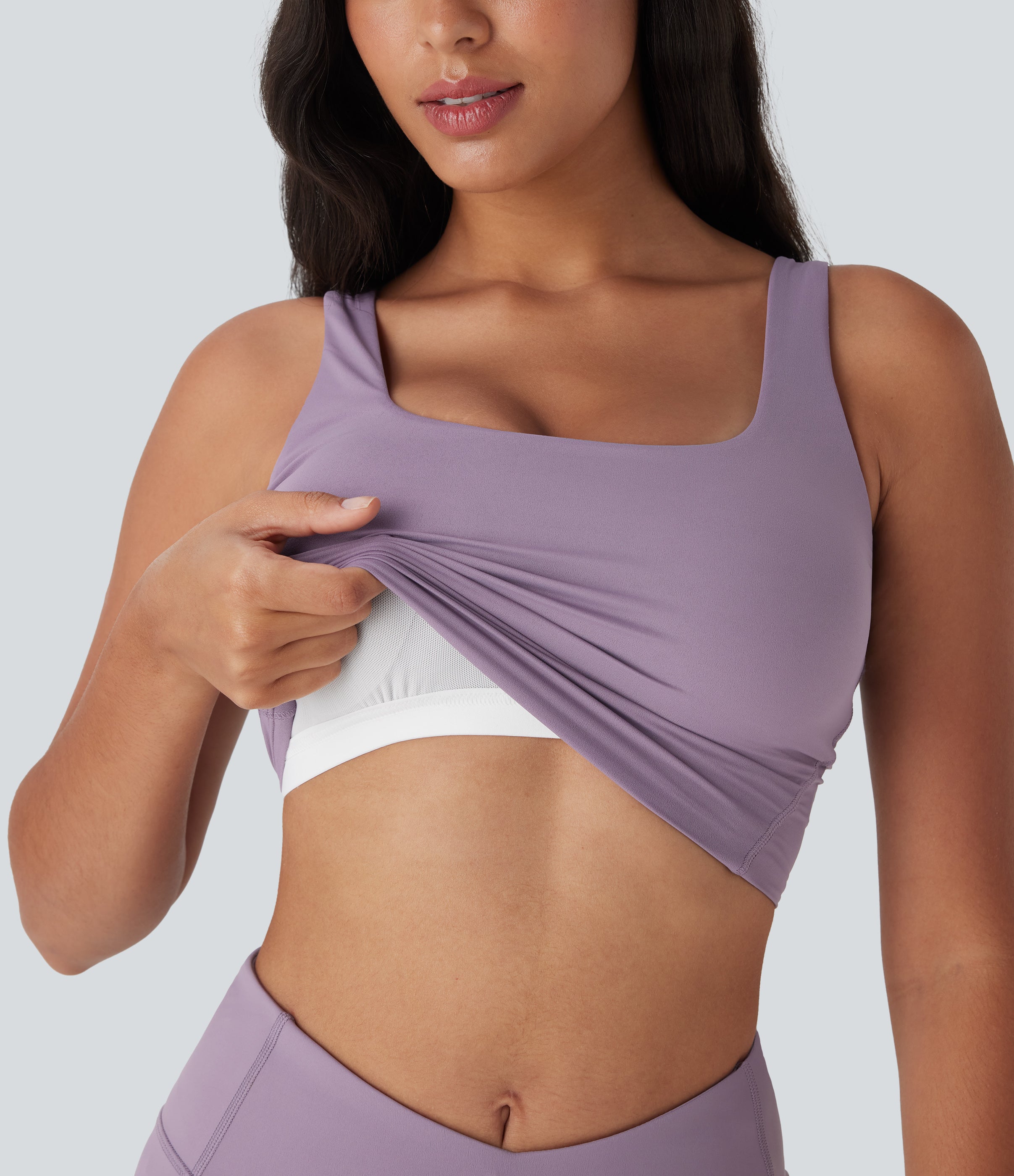 UltraSculptTM Cool Quick Dry Built-in Bra Yoga Tank Top-UPF 50+