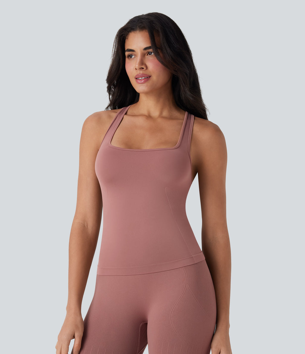 Backelss Racerback Cut Out Yoga Tank Top