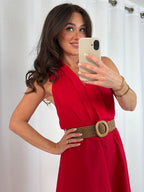 Woven Belt Strap Midi Dress (5 Colours)