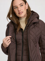 Bernardo - Quilted Scuba Detail Coat