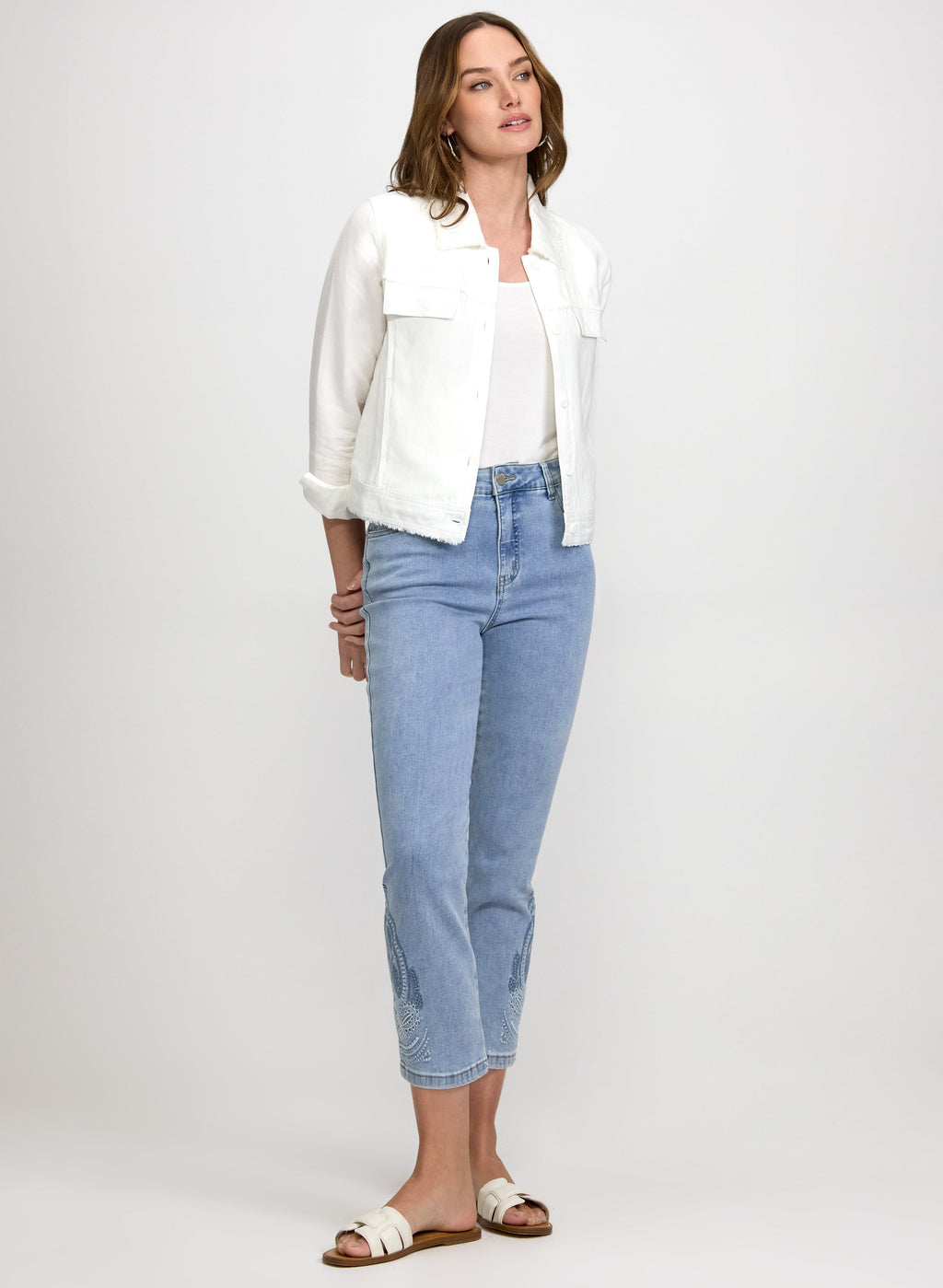 Frayed Linen-Blend Jacket