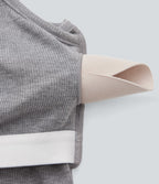 High Stretch Ribbed Knit Cropped Yoga Tank Top