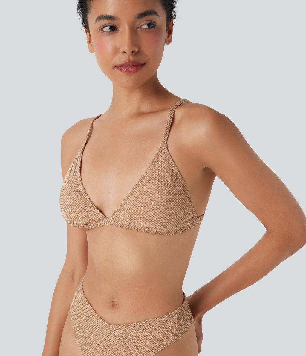 Tie Back Gingham Bikini Top Swimsuit
