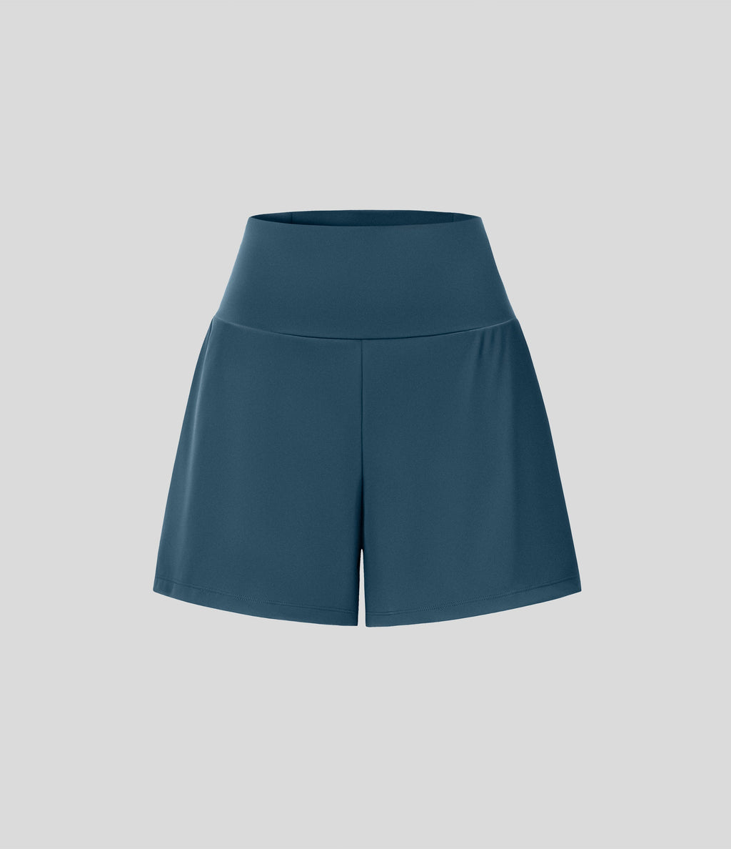 2026🔥UK Super High Waisted Back Pocket & Side Hidden Pocket 2-in-1 Yoga Shorts