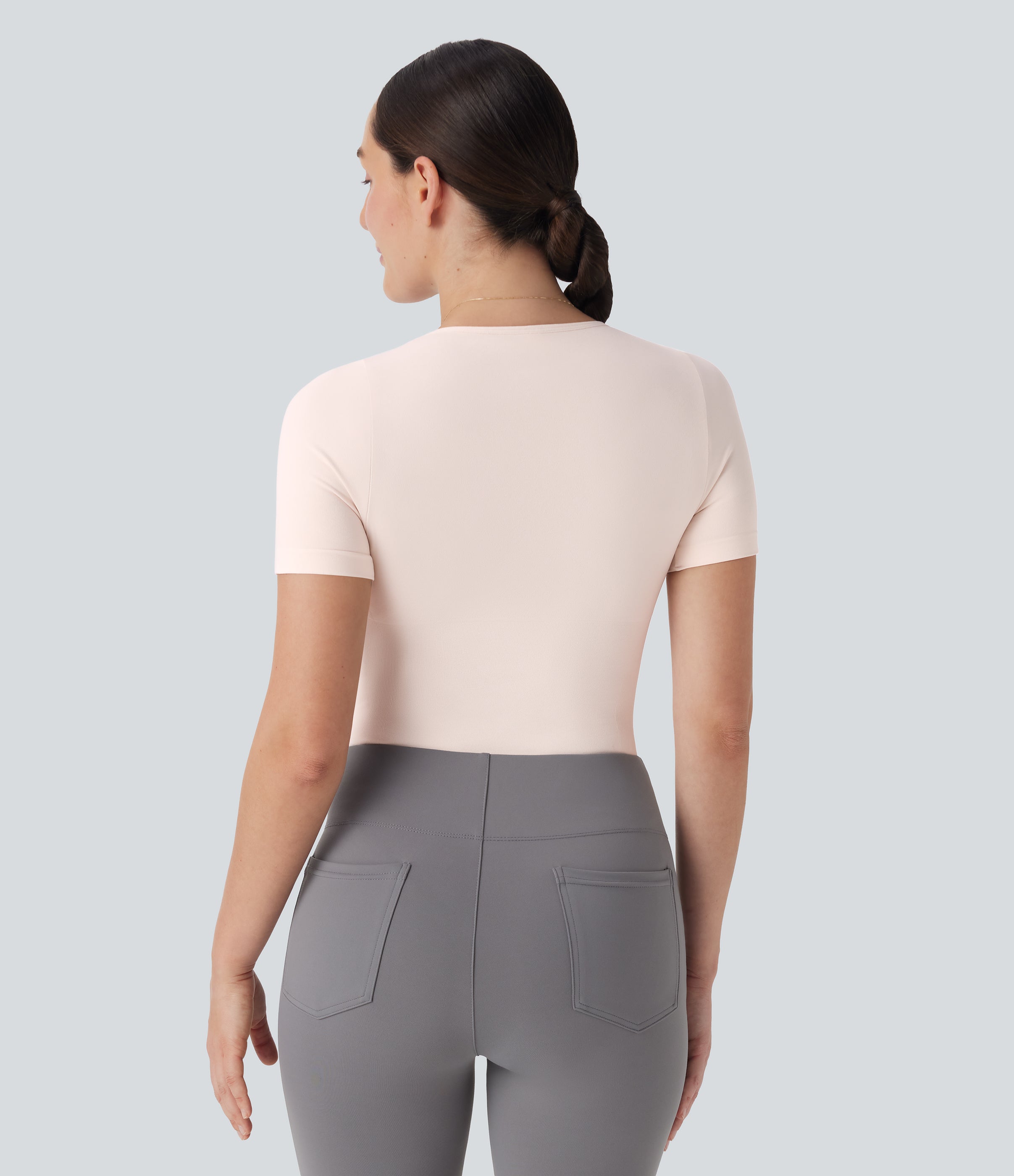 Seamless Flow Smoothing Adjustable Leg Straps Work Bodysuit-Easy Peezy