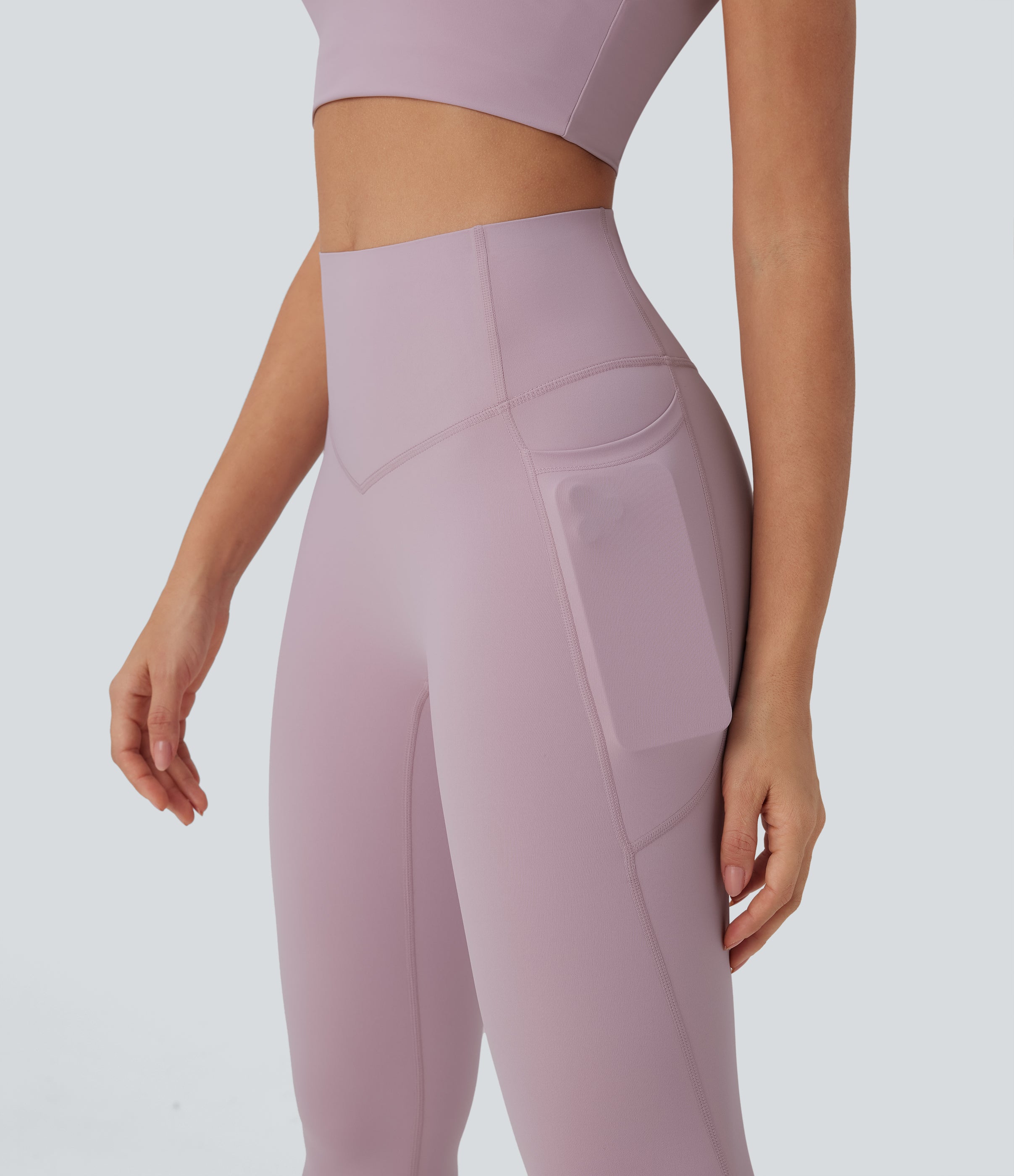 UltraSculptTM Cool Quick Dry SoCinched High Waisted Tummy Control Cut Out Yoga Leggings with Pockets-UPF50+