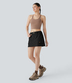 Water Repellent Mid Rise 2-in-1 Mini Hiking Skirt with Pockets