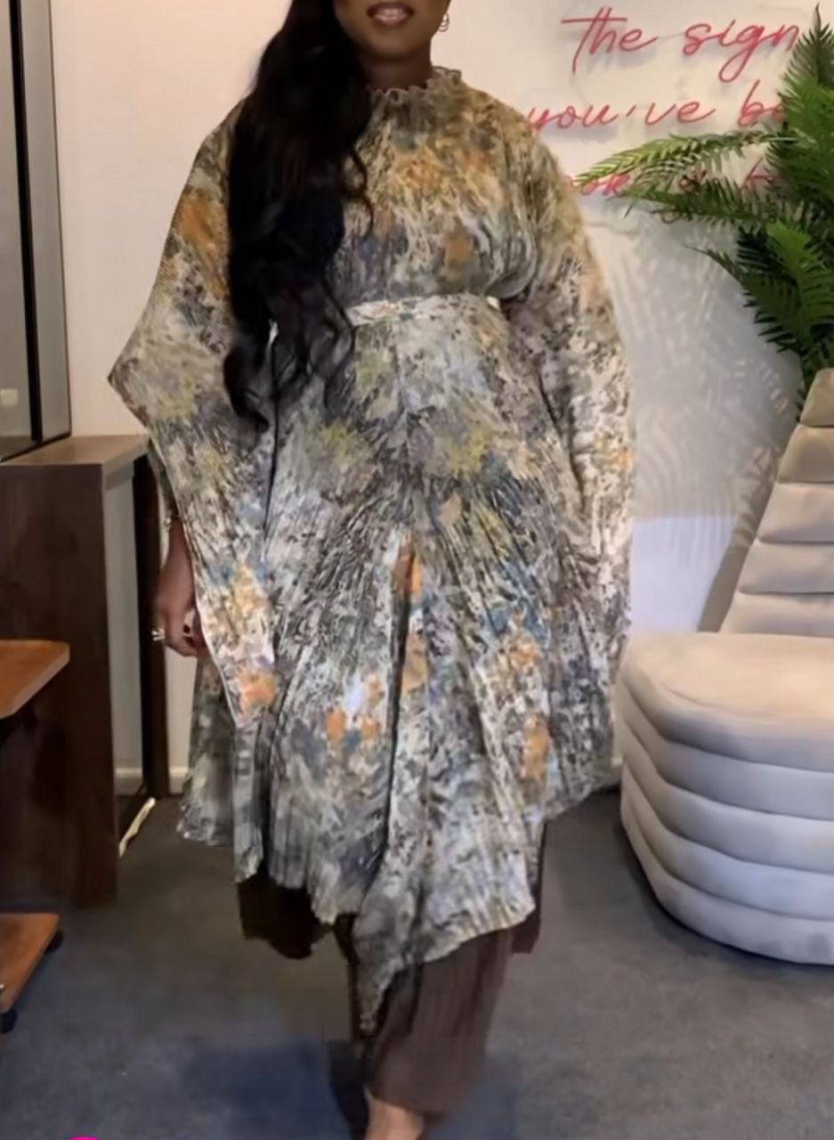 Two-Piece Set Plated Floral