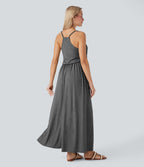 Maxi Flowy Slip Dress with Pockets