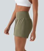 2026🔥UK Super High Waisted Back Pocket & Side Hidden Pocket 2-in-1 Yoga Shorts