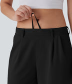Quick Dry Low Rise Inside Drawstring Straight Leg Casual Pants with Pockets-UPF 40+