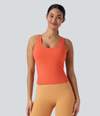 SoftlyZeroTM Plush Padded V Neck Running Tank Top-D/DD/DDD/F Cups