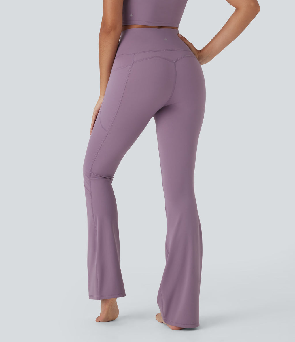 UltraSculptTM Cool Quick Dry SoCinched High Waisted Tummy Control Yoga Bootcut Leggings-UPF 50+ with Pockets