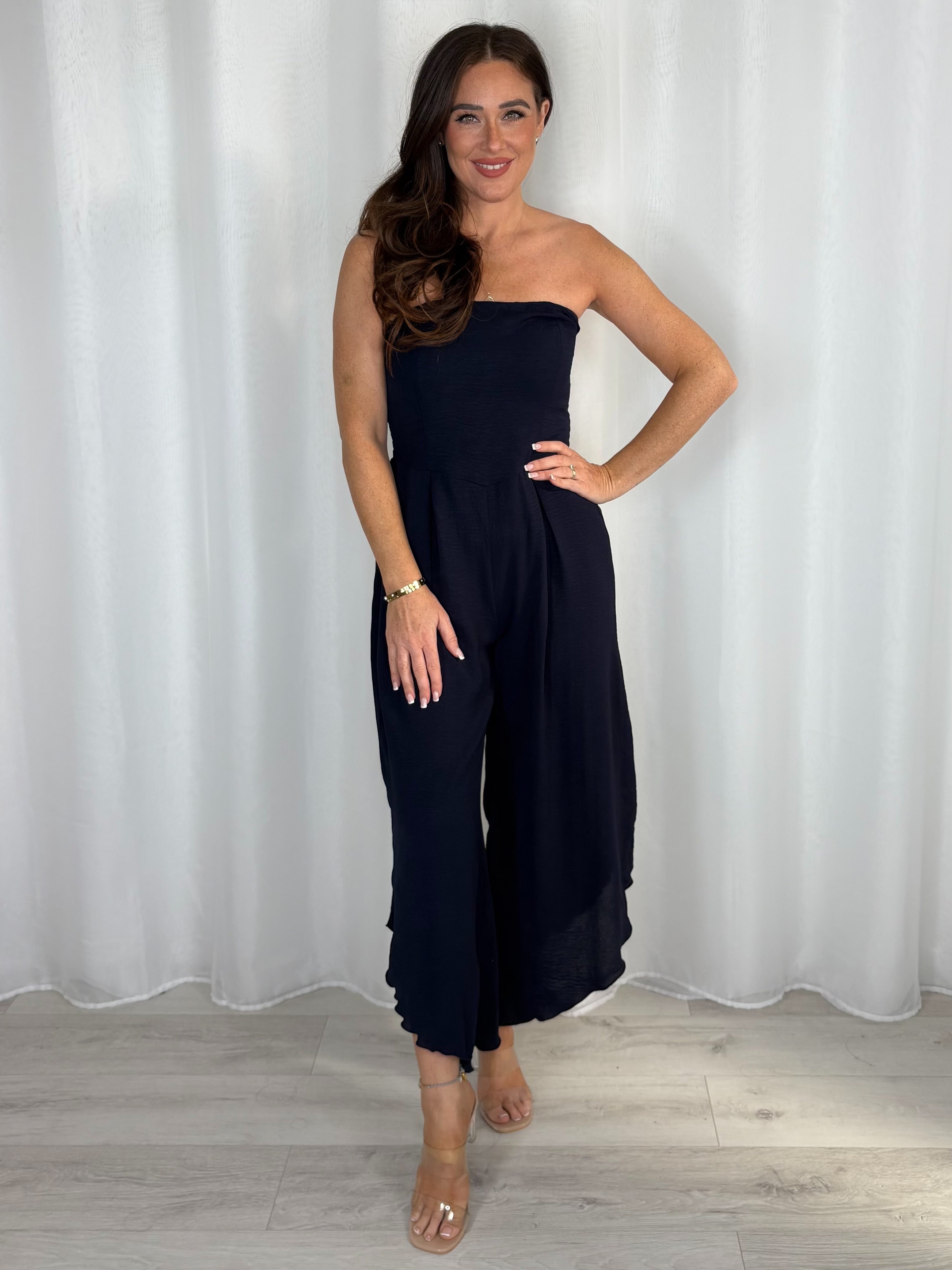 Bandeau Jumpsuit With Tapered Leg (6 Colours)