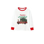 Family Christmas White Pajamas Set With Colorful Christmas Print