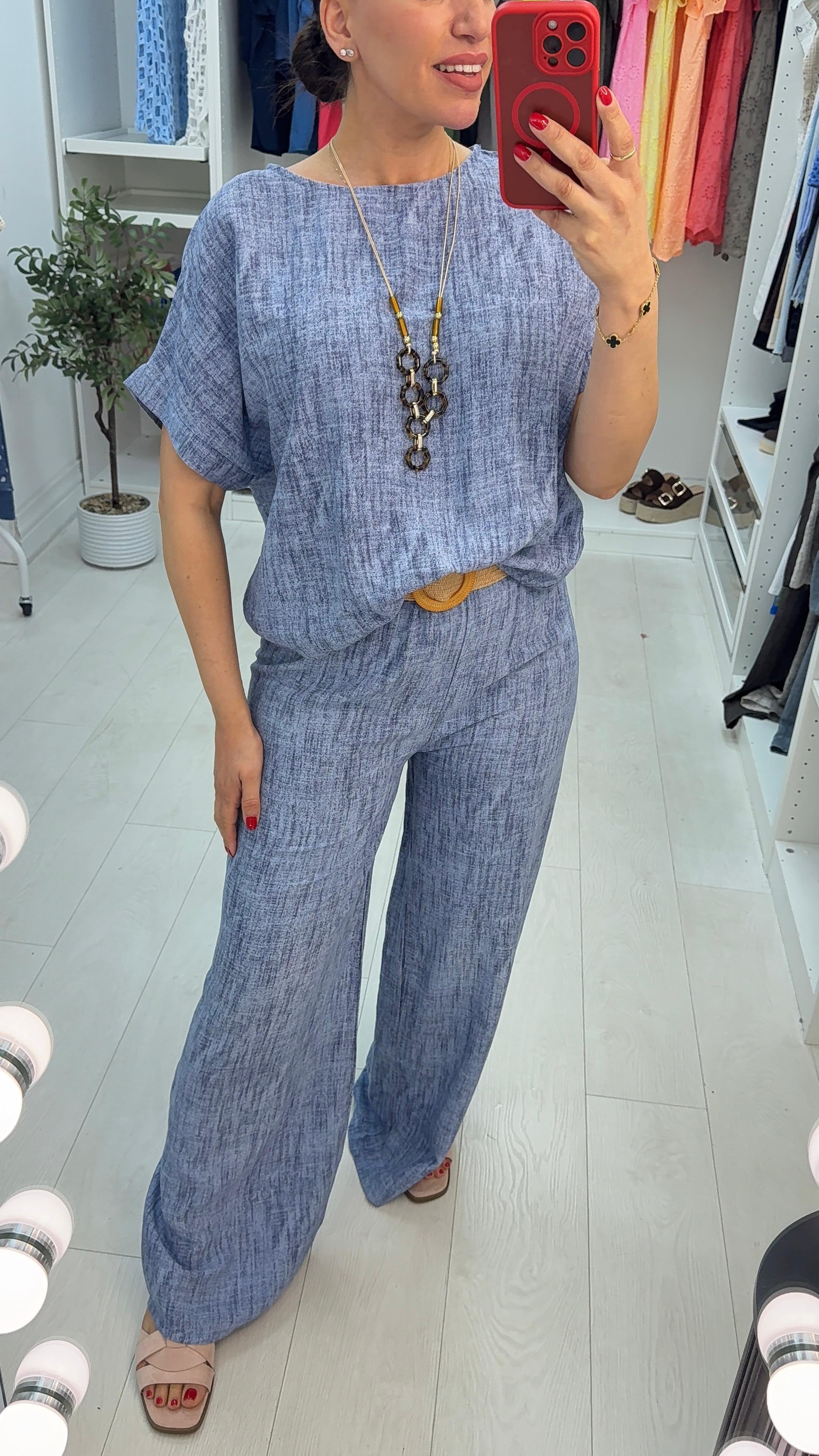Otillie Plain Tie Front Belted Co-Ord Set