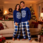 Christmas Couple Blue Plaid Pajamas With Make Memories Together 2025 Print