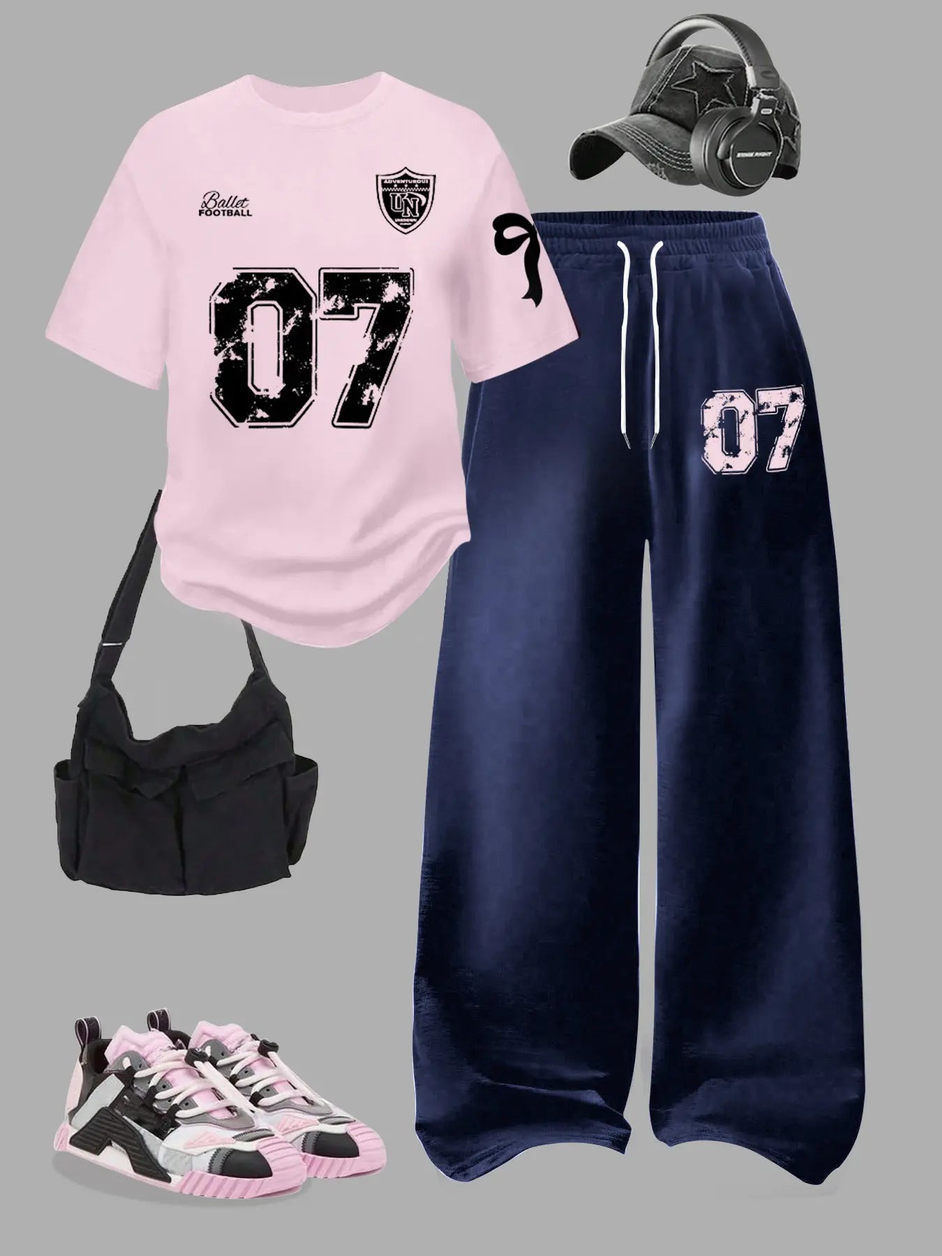 Women's Two-Piece Set, Digital Pattern Round Neck Short Sleeve Top & Loose Casual Pants, Summer Fashion for Vacation Travel, Outfit