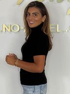 Soft Knit Short Sleeve Roll Neck Top (4 Colours)