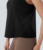 Crossover Contrast Mesh Yoga Sports Top