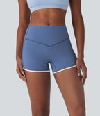 SoftlyZeroTM Airy SoCinched Mid Rise Tummy Control Color Block Cool Touch Yoga Biker Shorts 3''-UPF50+