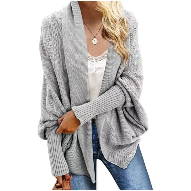 Women's Batwing Cable Knitted Slouchy Oversized Cardigan Sweater