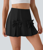 SoftlyZeroTM QuickDry High Waisted Tummy Control Removable Bow Casual Skirt with Built-in Shapewear Shorts
