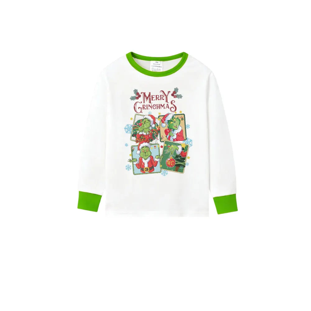 Holiday Family Christmas Pajamas Set With Christmas Character Pattern Print