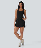 SoftlyZeroTM QuickDry 2-Piece Mini Tennis Active Dress with Pockets