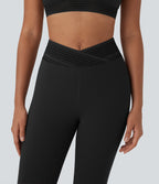 High Waisted Crossover Cut Out Yoga Leggings