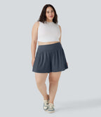 SoftlyZeroTM Airy Super High Waisted 2-in-1 Cool Touch Yoga Plus Size Shorts 7" with Pockets