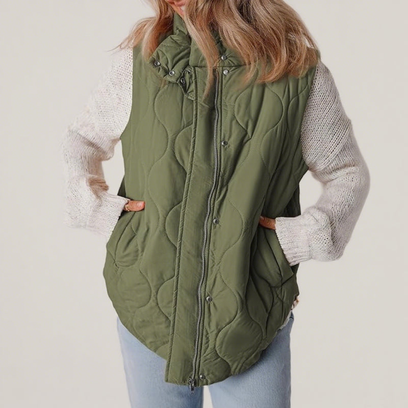 Women Cropped Puffer Vest Stand Collar Sleeveless Lightweight Quilted Vest