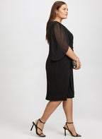 Chiffon Cape Sleeve Dress