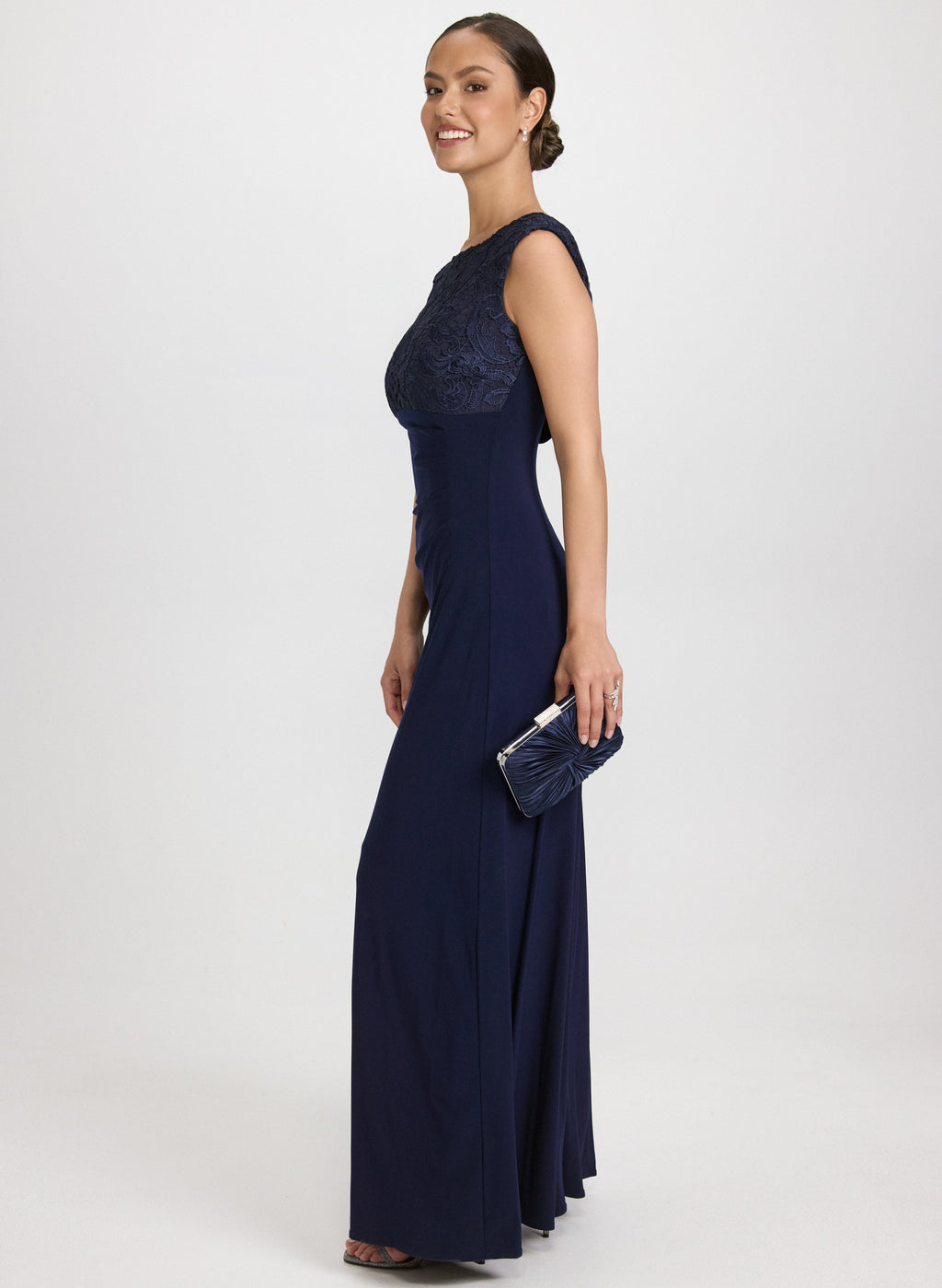 Lace Cowl Back Dress