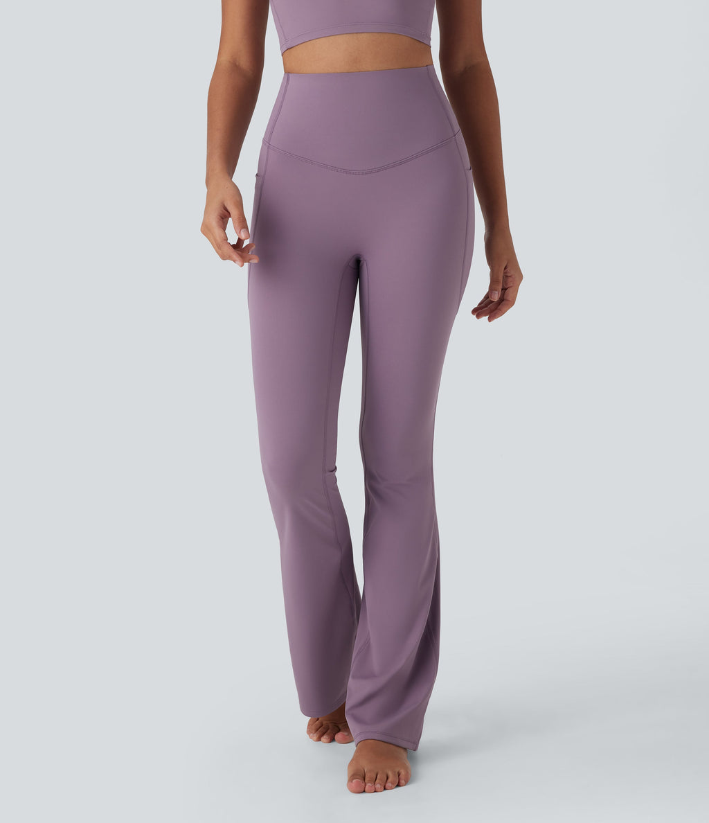 UltraSculptTM Cool Quick Dry SoCinched High Waisted Tummy Control Yoga Bootcut Leggings-UPF 50+ with Pockets