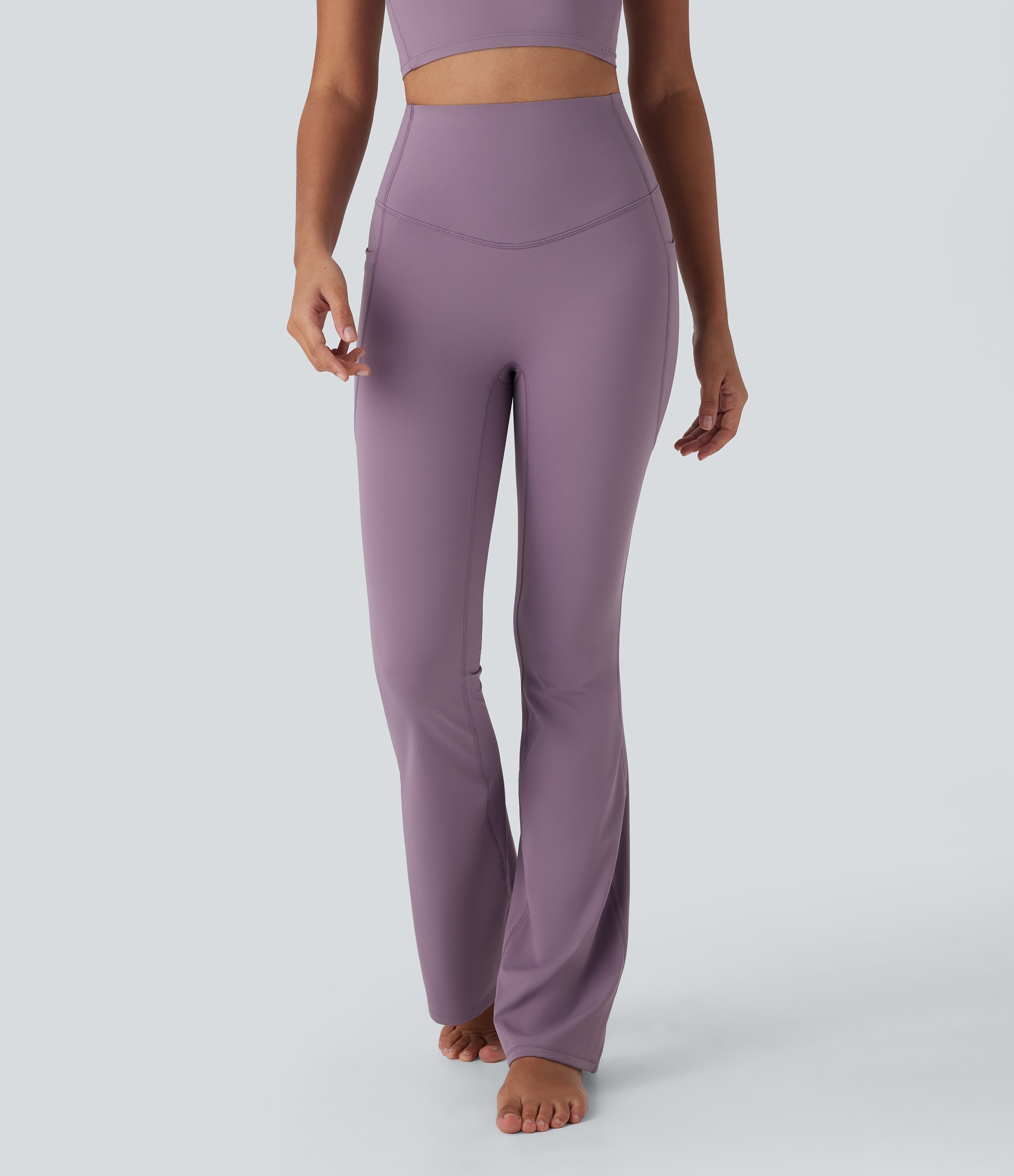 UltraSculptTM Cool Quick Dry SoCinched High Waisted Tummy Control Yoga Bootcut Leggings-UPF 50+ with Pockets