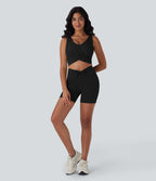 SoftlyZeroTM Airy Cut Out Ruched Cool Touch Yoga Tank Top