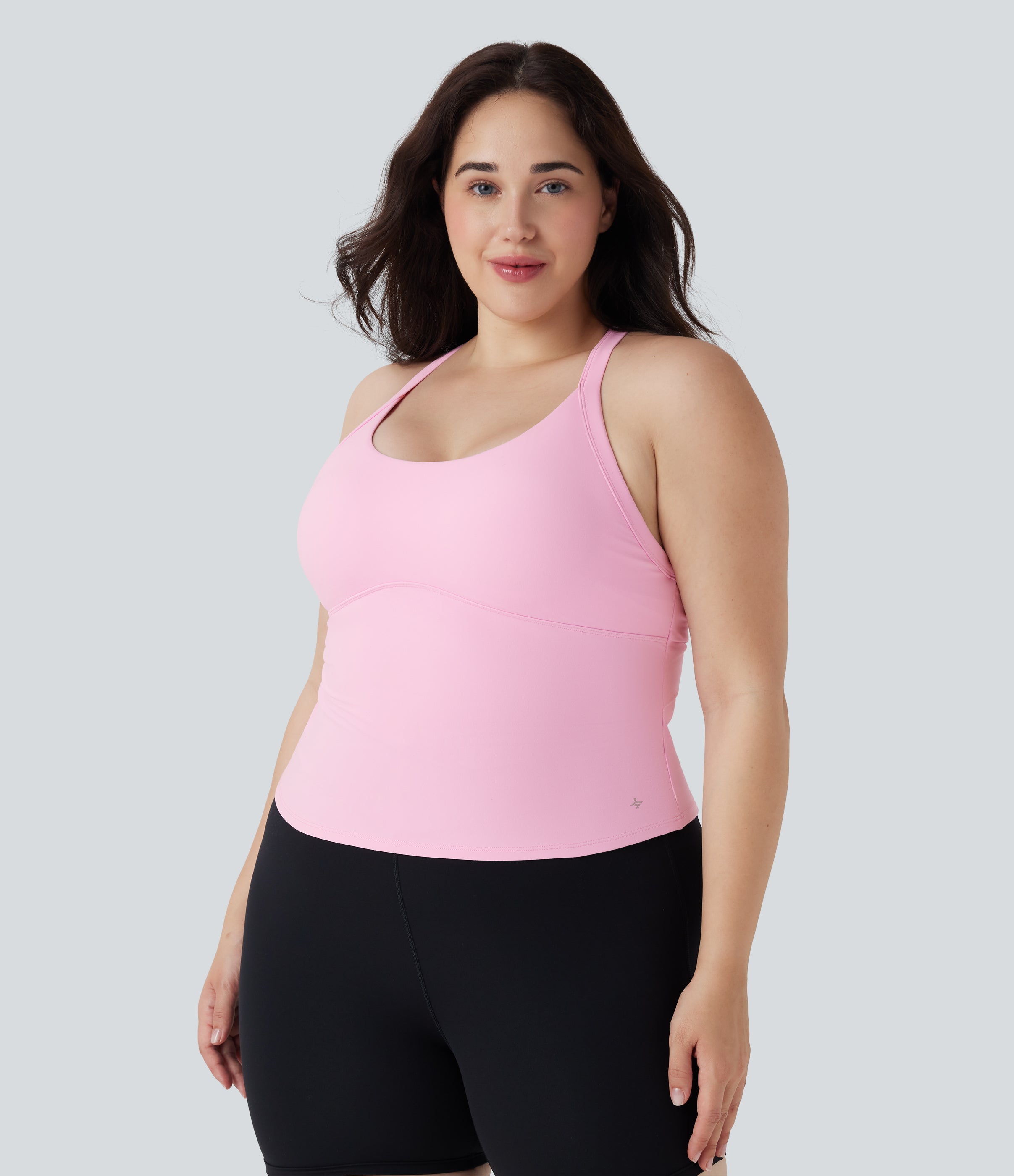 SoftlyZeroTM Plush Cut Out Yoga Plus Size Tank Top
