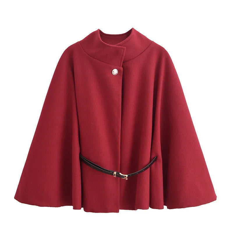 🔥SALE 60% OFF🔥 Women's Winter Fashion Casual Solid Color Waist Strap Cloak Jacket