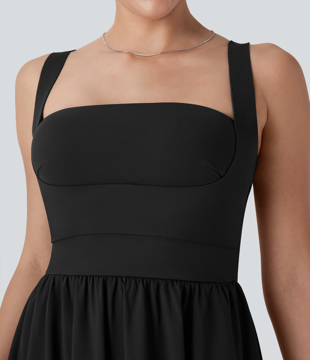 BreezefulTM Push Up Flowy Quick Dry Maxi Casual Dress with Pockets-D/DD/DDD/F Cups