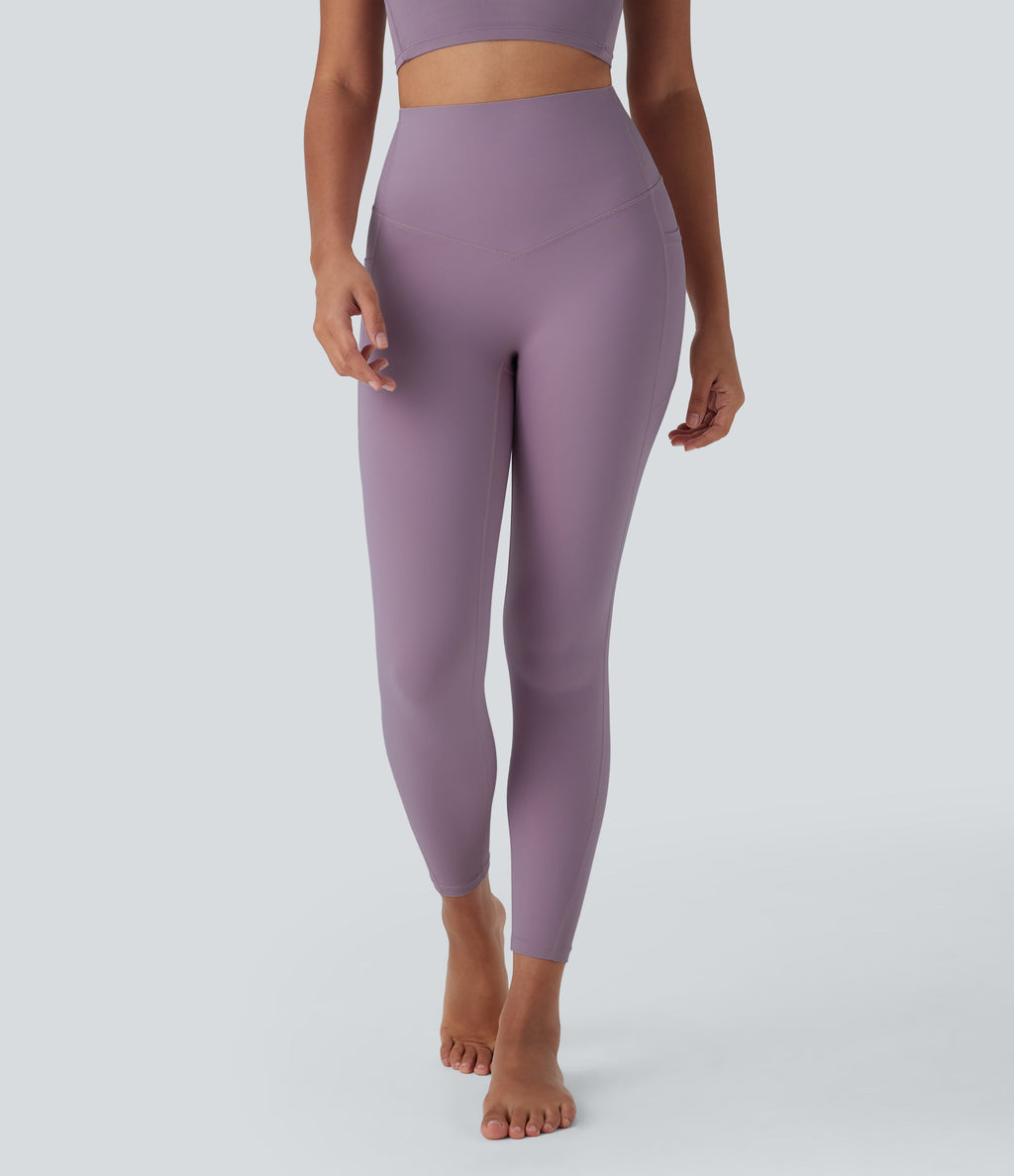 UltraSculptTM Cool Quick Dry SoCinched High Waisted Tummy Control Shaping Yoga Leggings with Pockets-UPF50+