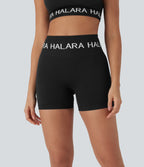 Seamless Flow Logo High Waisted Yoga Biker Shorts 5''